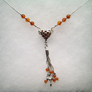 Collier Jessica - bijou ambre et argent